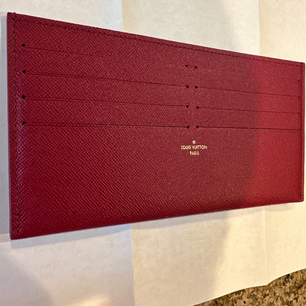 Louis Vuitton Calfskin Felicie Card Holder- fuscia